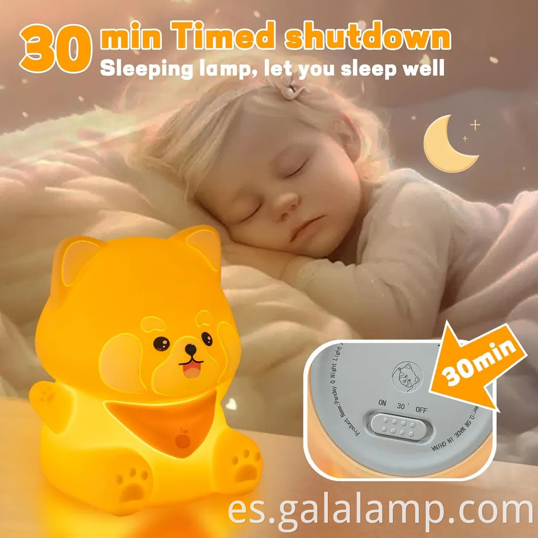 Adorable lámpara táctil de panda roja recargable para habitaciones para niños